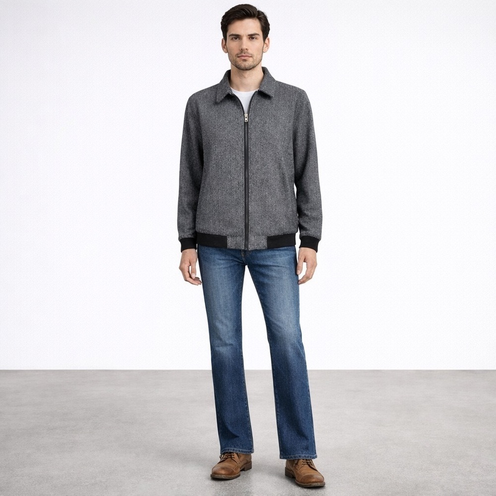 NEW PX Clothing Men's Charcoal Gray 100% Cotton Zip-Up Jacket Size Large